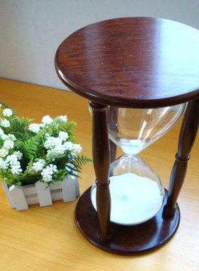 32厘米木质沙漏 创意家居招财摆件 大号木制工艺品60分钟沙漏