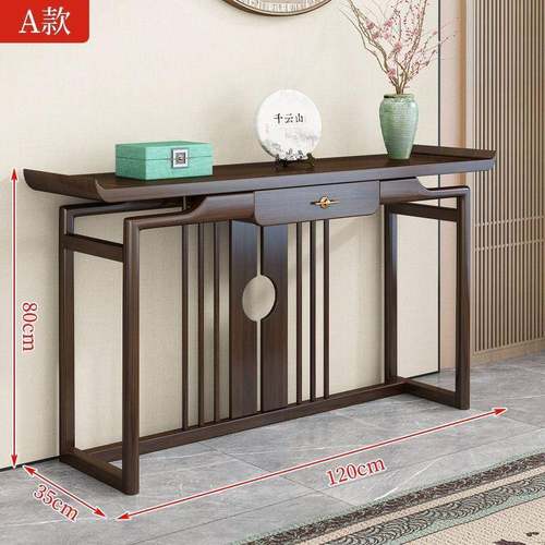 中式实玄关柜玄关720台长条桌入户桌案台玄关桌条贡桌条几木案靠 - 图2