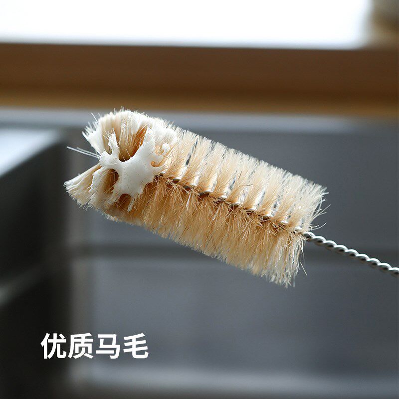 霜山马毛刷杯刷不锈钢长柄清洁家用玻璃瓶酒杯刷奶瓶刷洗杯子工具,淘宝优惠券,粉丝福利购,淘宝优惠卷