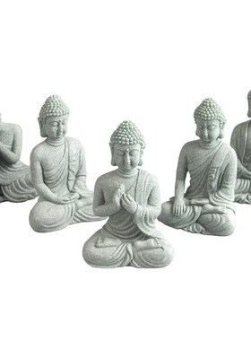 青砂石禅意五佛茶宠 中式国潮创意居家桌面装饰摆件鱼缸造景