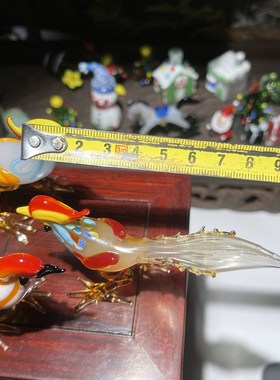 玻璃小鸟琉璃鸟生日礼物新婚情侣礼品创意纸镇桌面装饰书架小摆件