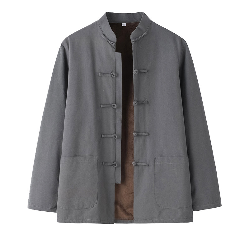 中老年唐装男士纯棉加绒保暖外套中式复古棉衣居士服秋冬款中国风,淘宝优惠券,粉丝福利购,淘宝优惠卷