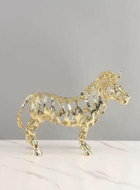 欧创意几何镂空动塑厅物雕金属摆件客玄饰关1148家居品