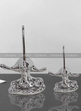 现代简约轻奢长子抽象桌人物酒店板房玄关电视柜样5657摆件鼻装饰