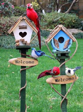 户外庭创t5661855牌意花园插牌地院插别墅欢迎草坪台造景布置阳装