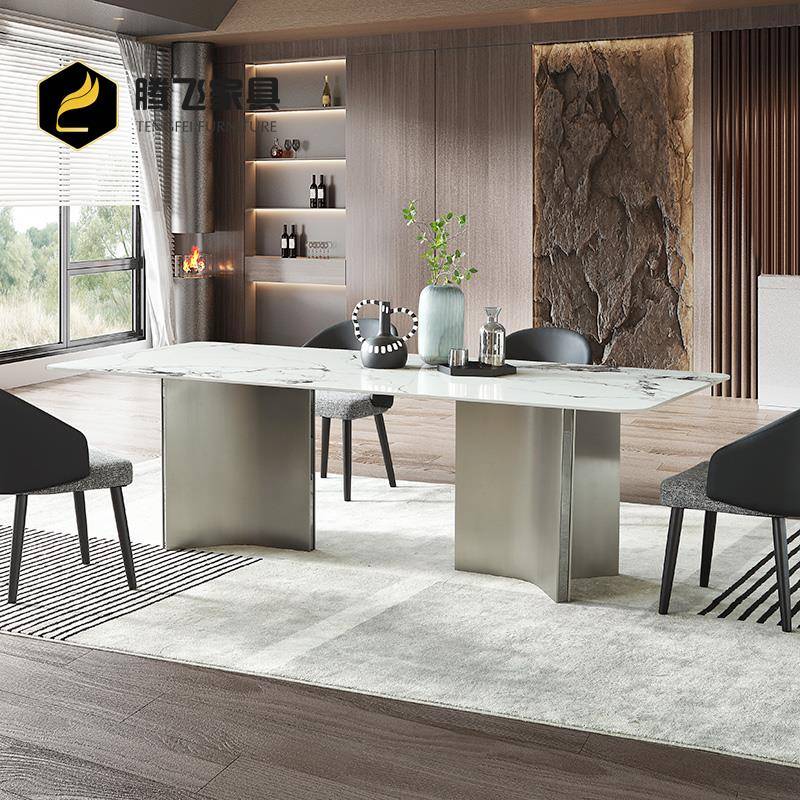 I1意式岩板T2036餐桌家用新现代简约小户长型方形2025餐款桌椅子 - 图0