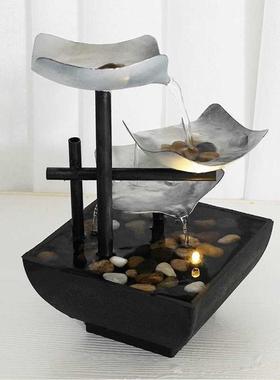 程序员面流水摆件装高山F8756S5J心清情桌办公室茶台新饰开业送礼