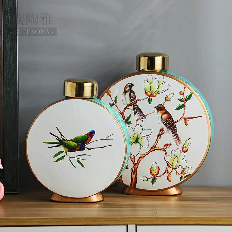 家居饰品插花陶瓷花瓶摆件简约美式轻奢现代客厅台面装饰品摆设,淘宝优惠券,粉丝福利购,淘宝优惠卷