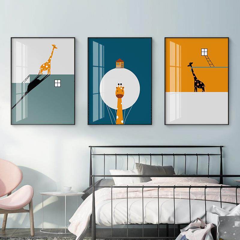 彩色卡通图案男孩女孩卧室床头挂画童趣儿童房装饰画温馨创意墙画,淘宝优惠券,粉丝福利购,淘宝优惠卷