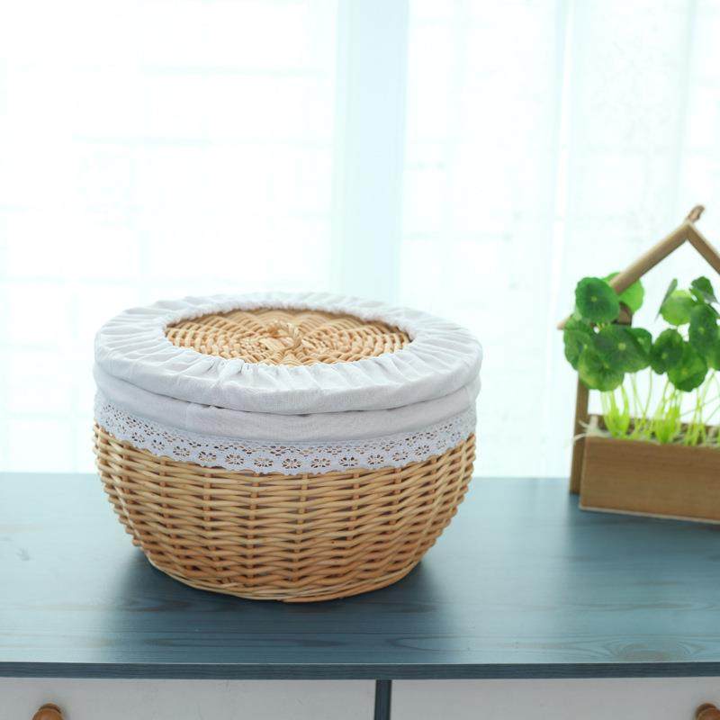 藤编放馒头筐家用竹编收纳筐带盖编织厨房鸡蛋篮馍框柳编保温小框,淘宝优惠券,粉丝福利购,淘宝优惠卷