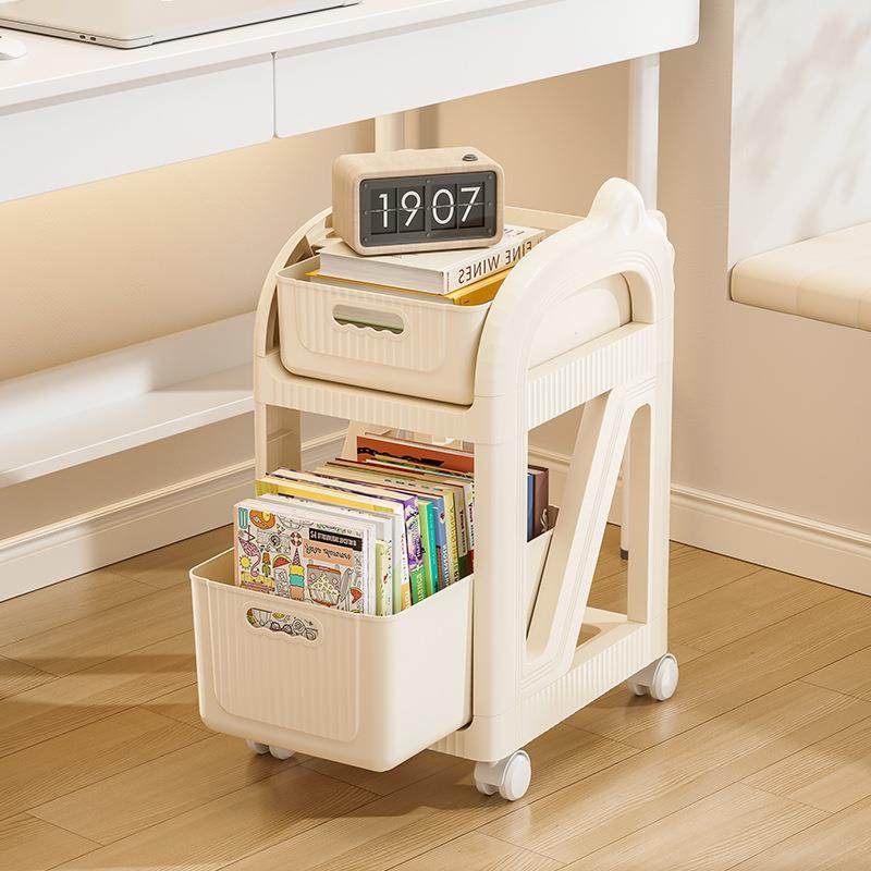 书包置物架可移动小推车家用多层桌下书本收纳神器桌边收纳架书架,淘宝优惠券,粉丝福利购,淘宝优惠卷