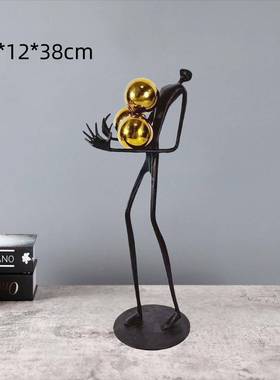 术抱金球人现代抽象人物雕摆件1125酒店过道艺品板间售楼样处塑装