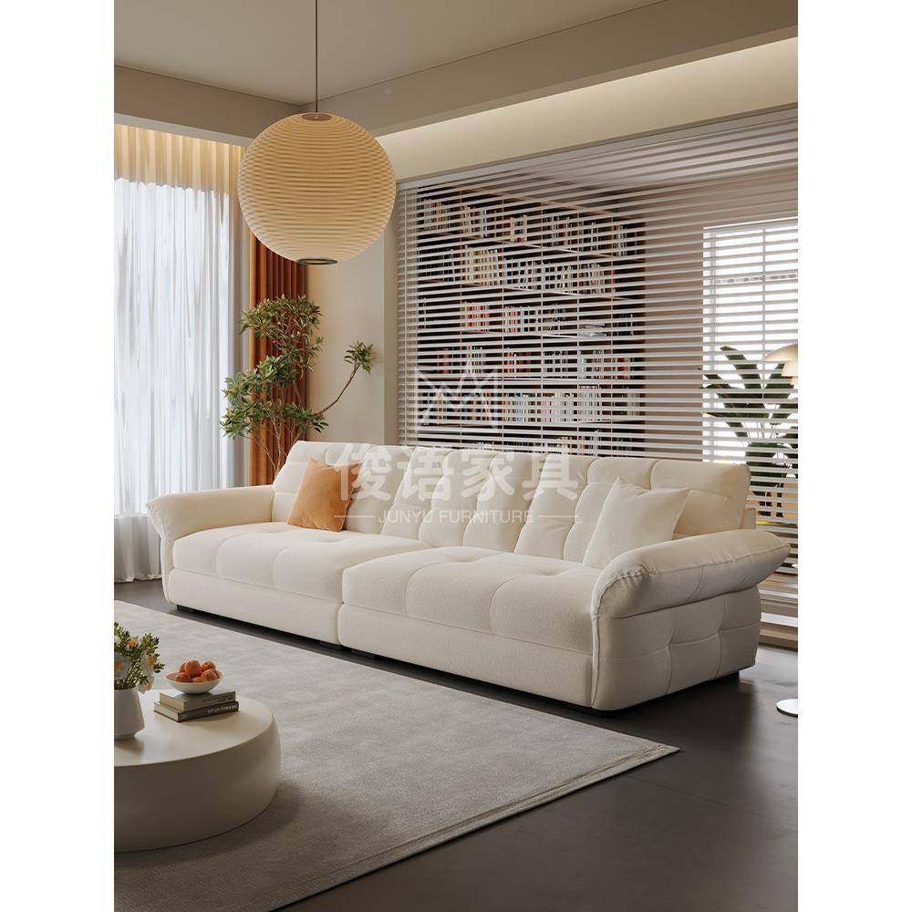 CHU厅法式奶油风猫抓户布艺沙发现代简约小型客三四人位直排发新,淘宝优惠券,粉丝福利购,淘宝优惠卷