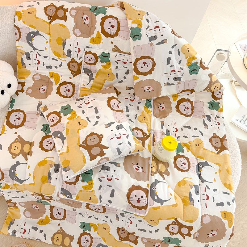 全棉抱枕被子两用卡通车载办公室午睡儿童抱枕被子纯棉毛毯二合一,淘宝优惠券,粉丝福利购,淘宝优惠卷