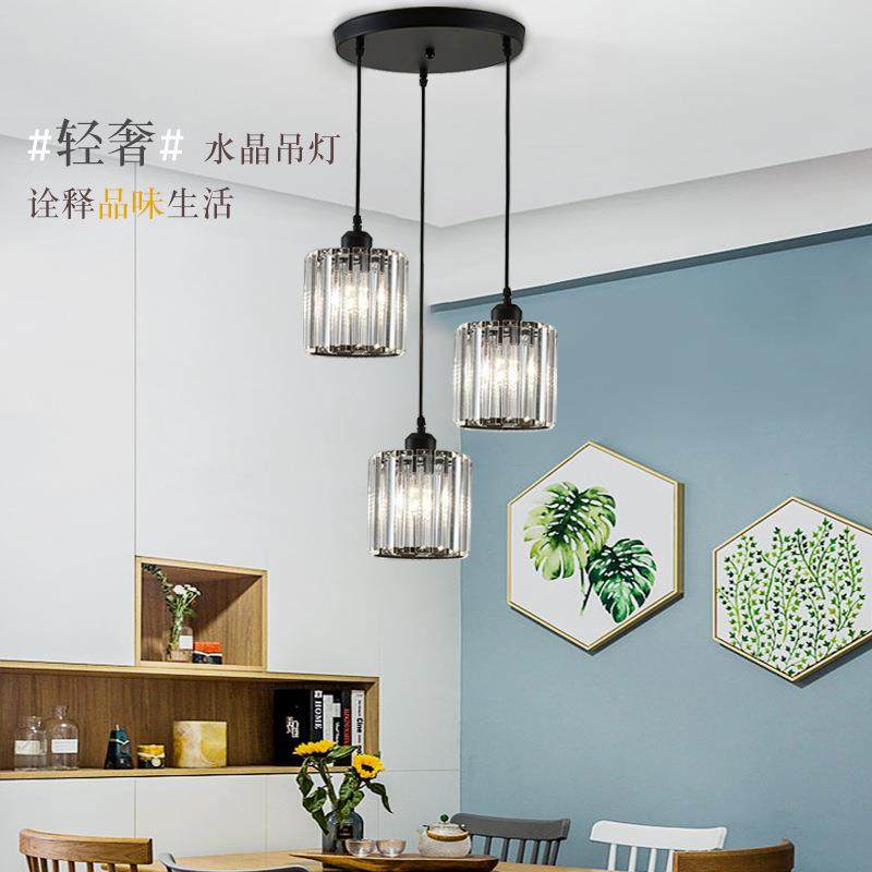 三头餐厅吊灯简约现代创意轻奢水晶吊灯餐桌吧台阳台饭厅餐吊灯具,淘宝优惠券,粉丝福利购,淘宝优惠卷