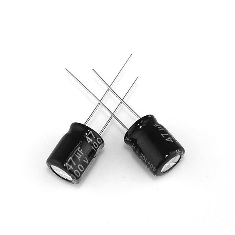 长寿命耐高4温电容100V7U8*247U1FF/100V47UF100VLED电源电解电容 - 图3