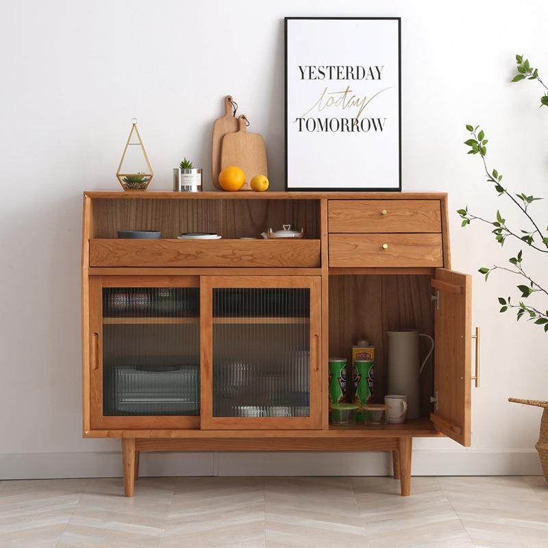 餐边柜简约后现代茶柜北欧茶水柜实木橱柜简易碗柜储物柜直销,淘宝优惠券,粉丝福利购,淘宝优惠卷