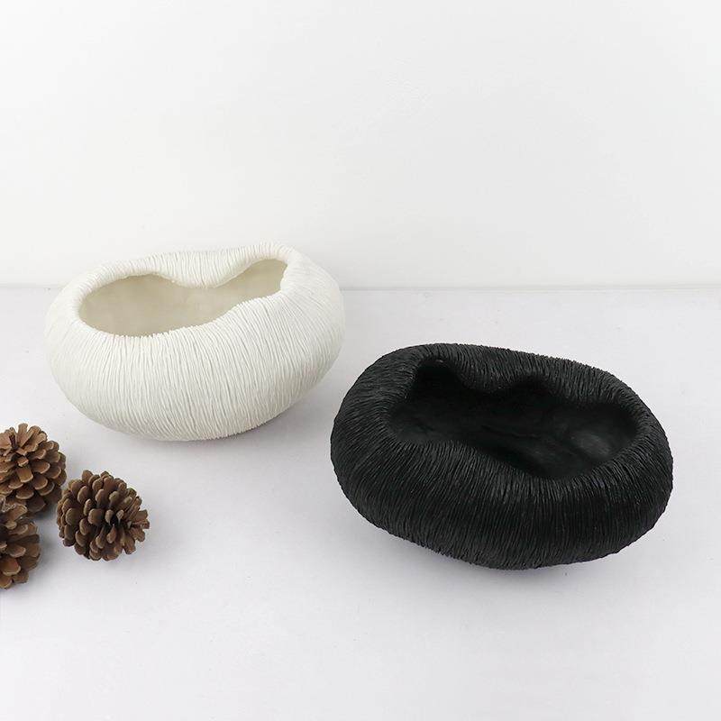 现代简约黑白几何珊瑚形花盆样板房客厅卧室花器饰品摆件,淘宝优惠券,粉丝福利购,淘宝优惠卷