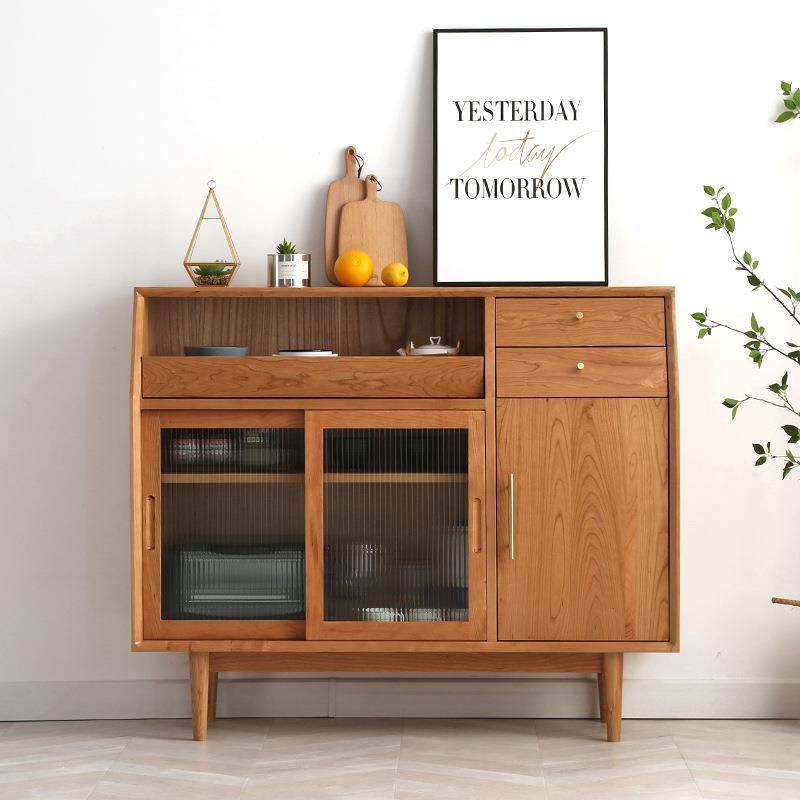 餐边柜简约后现代茶柜北欧茶水柜实木橱柜简易碗柜储物柜直销,淘宝优惠券,粉丝福利购,淘宝优惠卷