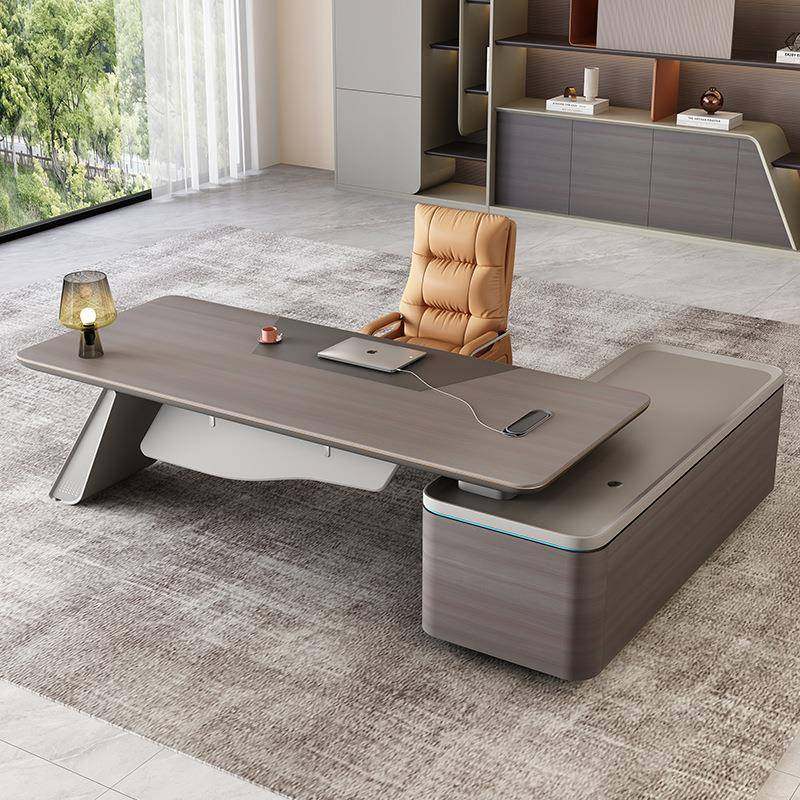 科技感老板桌高档办公桌轻奢高级感总裁大班台办公室办公桌椅组合,淘宝优惠券,粉丝福利购,淘宝优惠卷