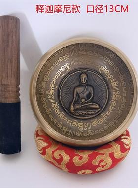 颂全套钵音疗瑜伽008钵颂钵愈工具疗西藏平底铜磬钵瑜伽冥盂想