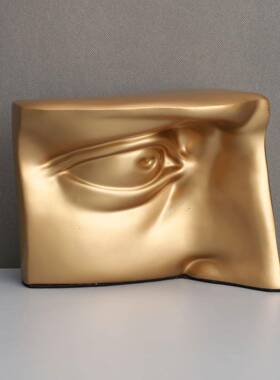 现代简约树脂五官半脸雕塑艺术摆件样板房客厅玄关家居桌面装饰品