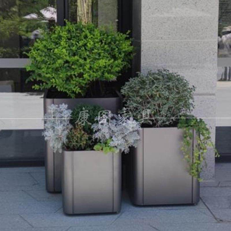 户外不锈钢景观花箱商业街广场花盆花槽店门口美陈花池种植箱,淘宝优惠券,粉丝福利购,淘宝优惠卷