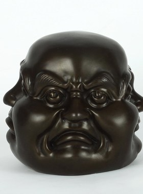 纯黄铜四面佛摆件铜佛喜怒哀乐新中式家居办公室玄关桌面装饰礼品