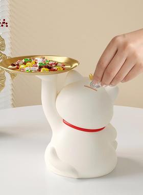 招财猫入客厅装饰摆bj778-件轻鞋前台户收纳柜托盘放钥匙玄关奢装