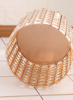 创意家用水晶垃圾桶客厅卧室装饰摆件收纳桶卫生间无盖垃圾篓