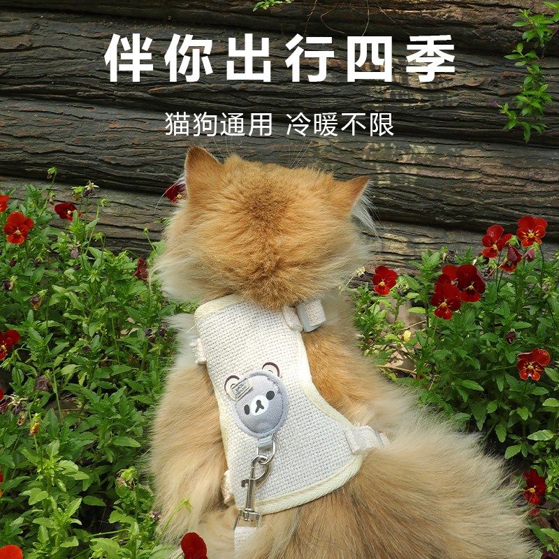 猫咪牵引绳兔子家用背心式胸背带防挣脱遛猫绳子遛猫链可调节宠物,淘宝优惠券,粉丝福利购,淘宝优惠卷