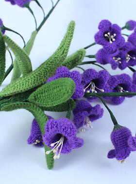 摆件-仿真工盆栽手编织毛兰花铃兰花仿真线车花饰居家摆件