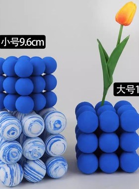 克莱因蓝小摆件客厅置物架酒柜卧室书柜电视柜玄关高级感软装饰品