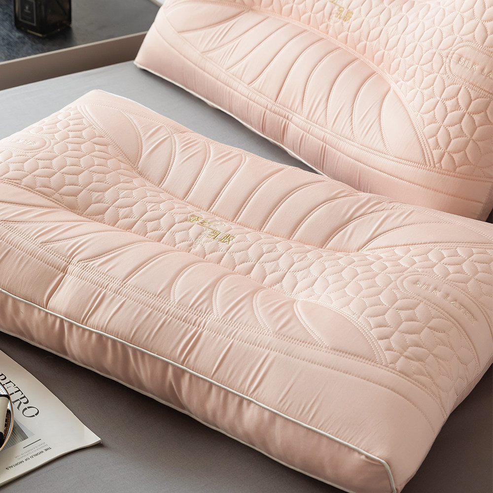 泰国天然乳胶蚕丝枕头柔软丝滑单人护颈椎助睡眠枕芯不塌陷不变形,淘宝优惠券,粉丝福利购,淘宝优惠卷