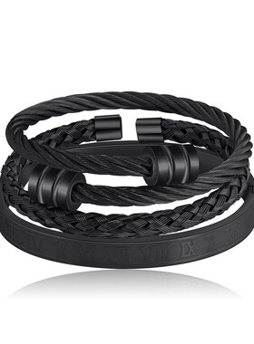 时尚男女通用金属手链多款组合式钢质手环新款简约情侣可分带手饰