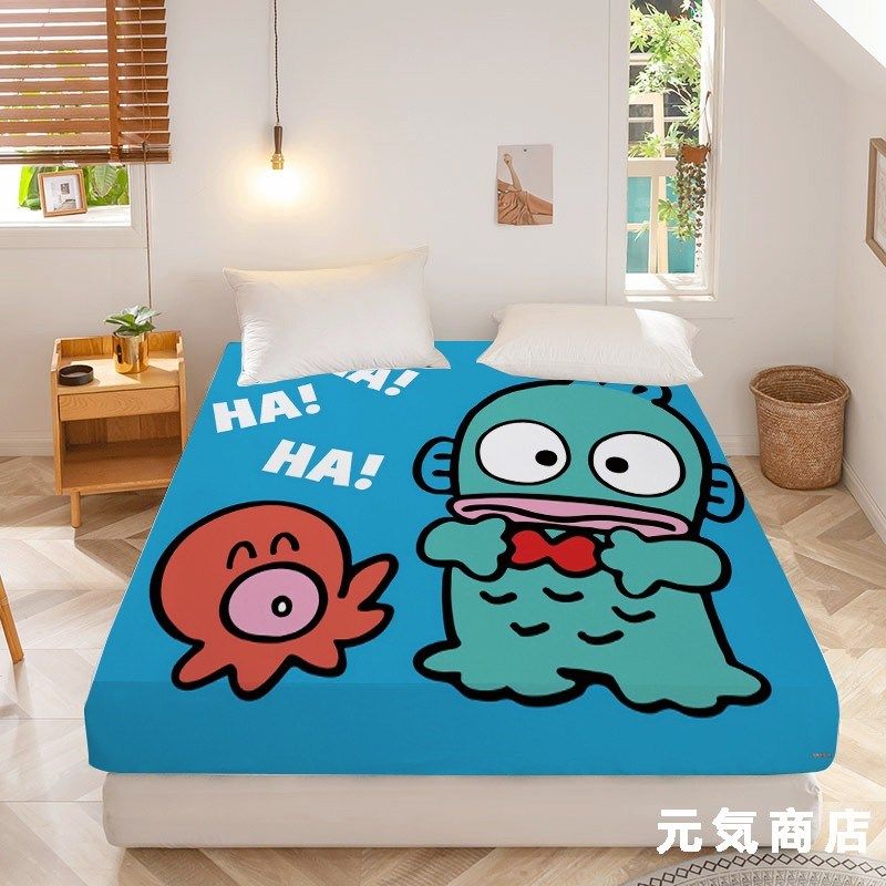可爱丑鱼怪汉顿床笠床罩床单全包榻榻米卡通床套席梦思保护床垫罩,淘宝优惠券,粉丝福利购,淘宝优惠卷