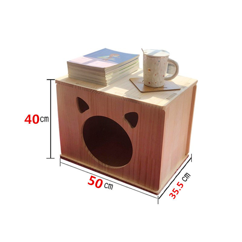 实木猫窝卡通猫屋换鞋凳四季通用猫咪笼创意小型犬木质床边床头柜,淘宝优惠券,粉丝福利购,淘宝优惠卷