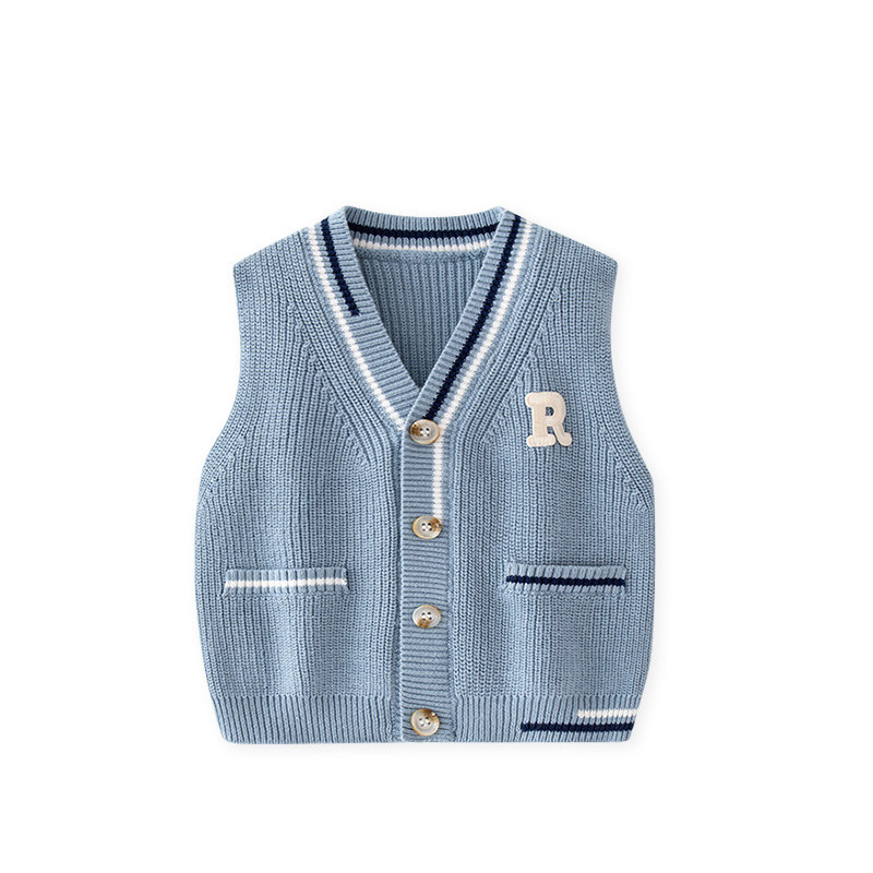 男宝宝对开扣开衫新儿童春秋针织马甲款马夹婴儿纯棉背心男童外套,淘宝优惠券,粉丝福利购,淘宝优惠卷