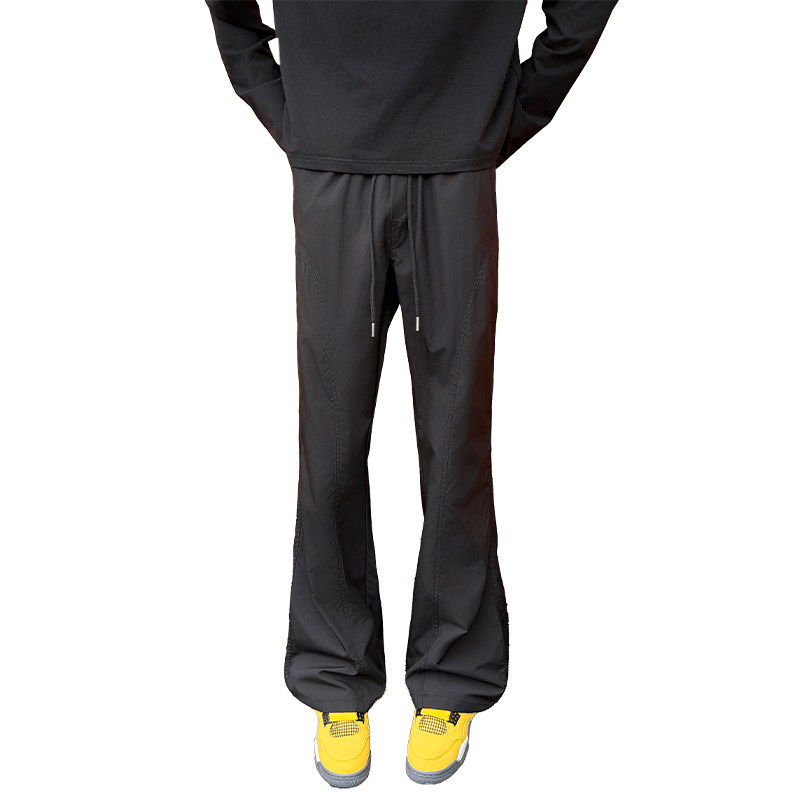 美式运动速干裤男款春季软壳防水冲锋裤子高级感斜切显腿长直筒裤
