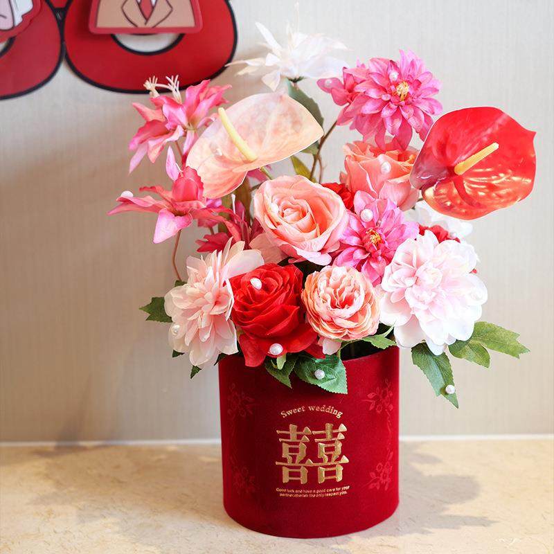 锁桶美家居订婚礼抱桶AL675666新婚福DIY材料包抱仿真花婚摆件备,淘宝优惠券,粉丝福利购,淘宝优惠卷