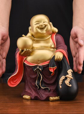 铜掌柜弥勒佛菩萨大肚开心笑佛佛像摆件家居客厅装饰品黄铜工艺品