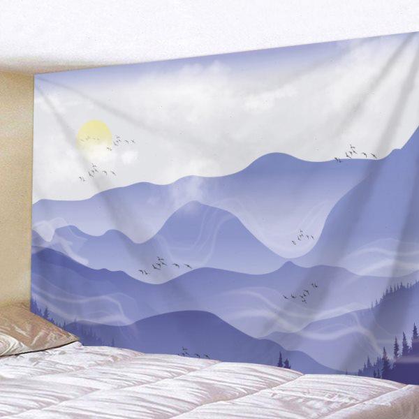 新中式水墨山水墙面装饰挂布客厅沙发背景布风景画布床头卧室挂毯,淘宝优惠券,粉丝福利购,淘宝优惠卷