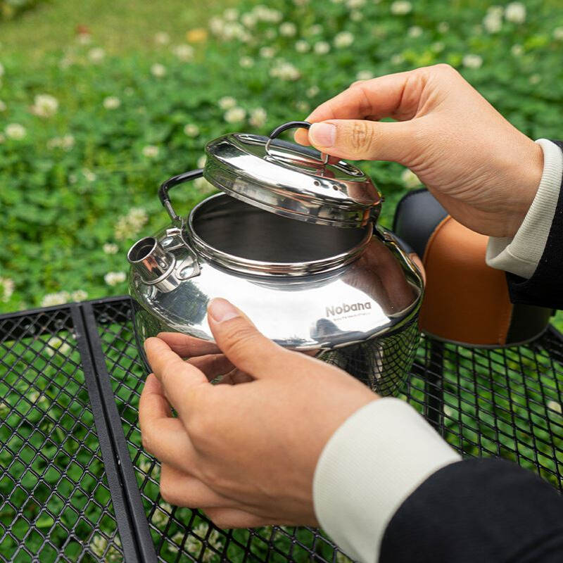 户外1.5L水壶304不锈钢露营野炊便携式茶壶烧水壶自驾野营咖啡壶 - 图1