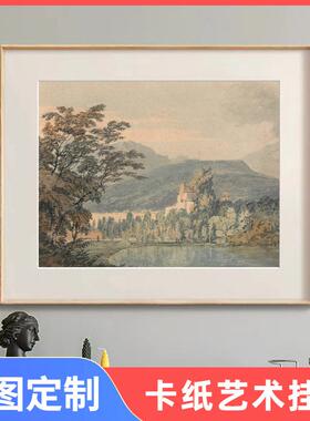 法YAY-2406式挂小众艺术纸装饰画欧餐式卧室厅卡画民宿暖色风格风