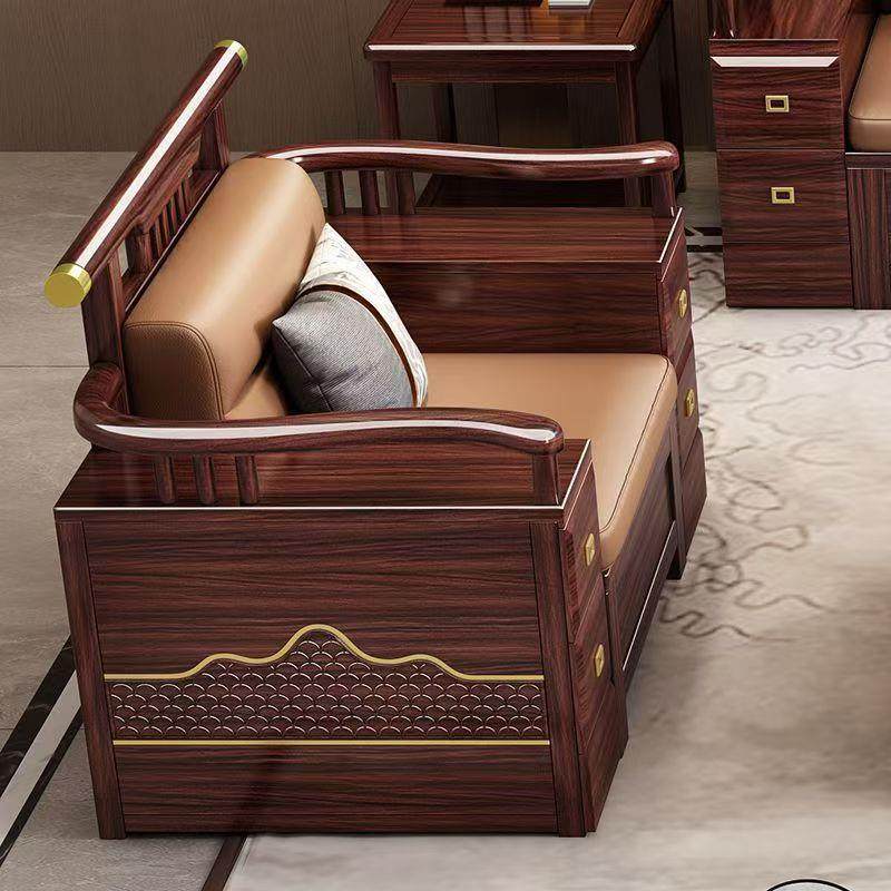 新中式乌金木木实沙发8868组合客厅家套装冬夏两储物具实木转角用,淘宝优惠券,粉丝福利购,淘宝优惠卷