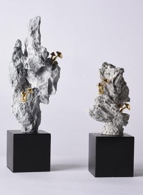 装软饰品太湖石摆件新中式家居柜书茶架几博古树RD5293脂工艺品中