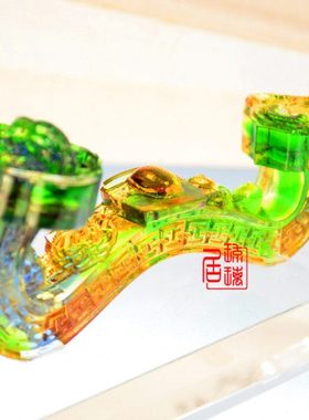 龙凤如意小摆件高档琉璃结婚定制刻字工艺品送闺蜜礼物个性爱车摆