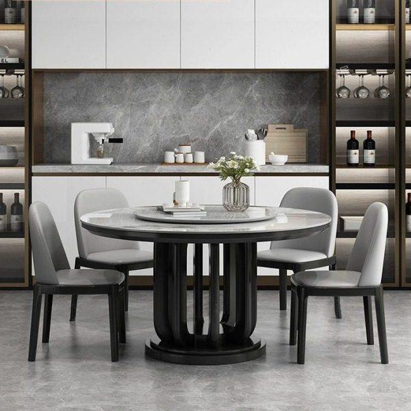 岩板餐桌圆形轻奢现代简约家用电磁炉大圆桌家用吃饭桌,淘宝优惠券,粉丝福利购,淘宝优惠卷