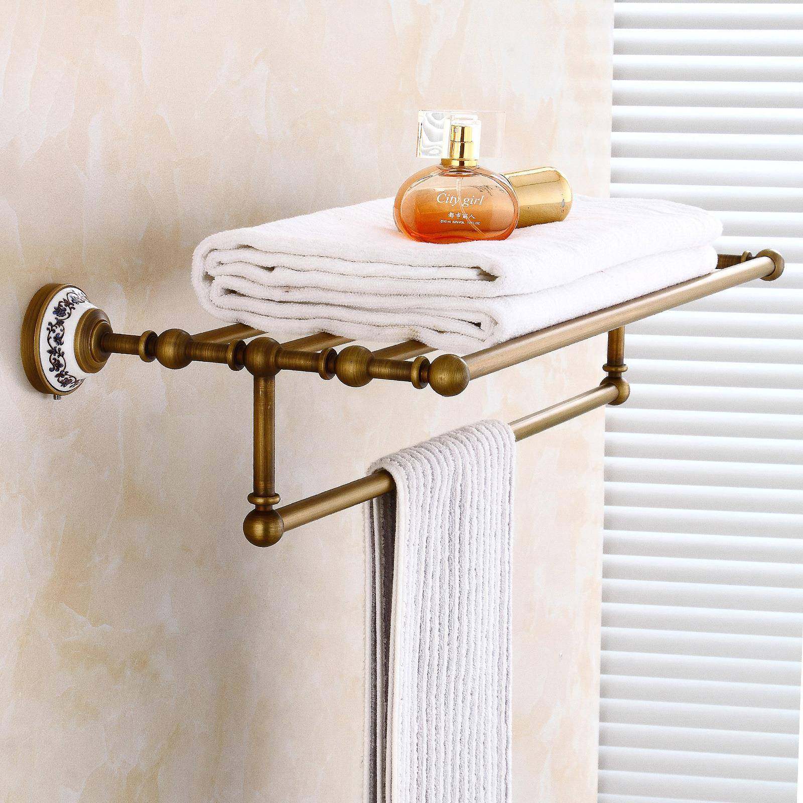 浴室铜浴巾架复古厕所毛巾架仿古青花陶瓷浴室毛巾挂件,淘宝优惠券,粉丝福利购,淘宝优惠卷