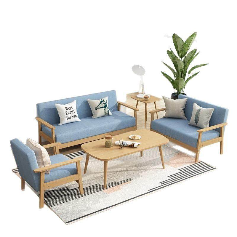 实木沙发茶几组合套装小户型客厅现代简约布艺三人,淘宝优惠券,粉丝福利购,淘宝优惠卷